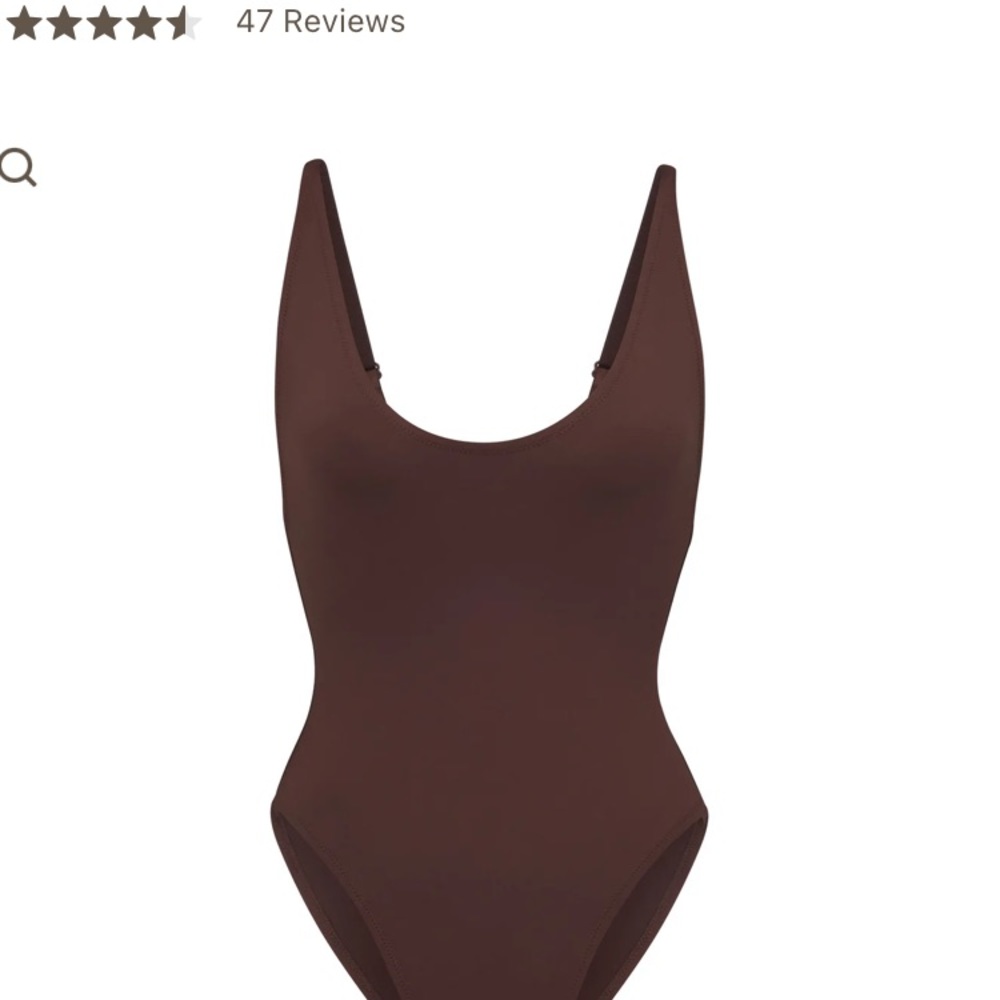 SKIMS Swim Scoop Neck One Piece in Cocoa
